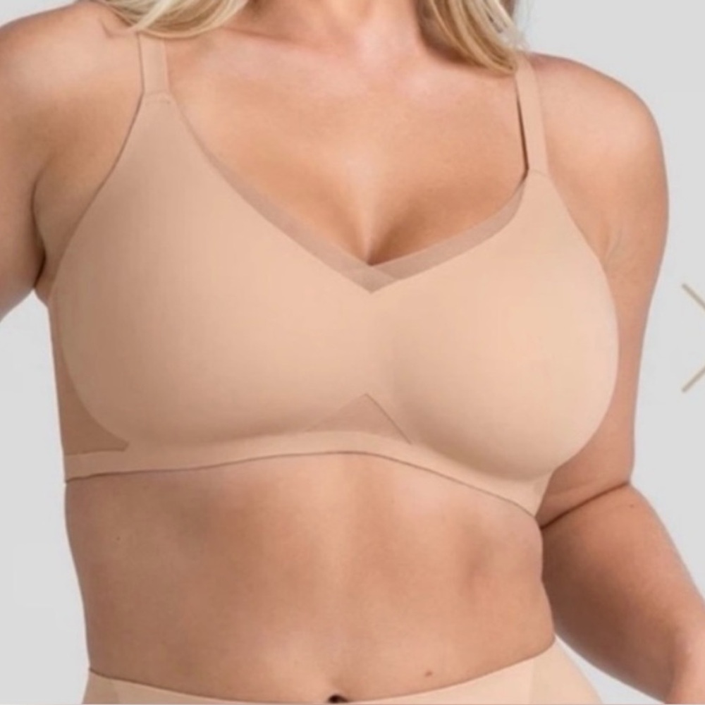 Honeylove crossover bra in size L sand NWT